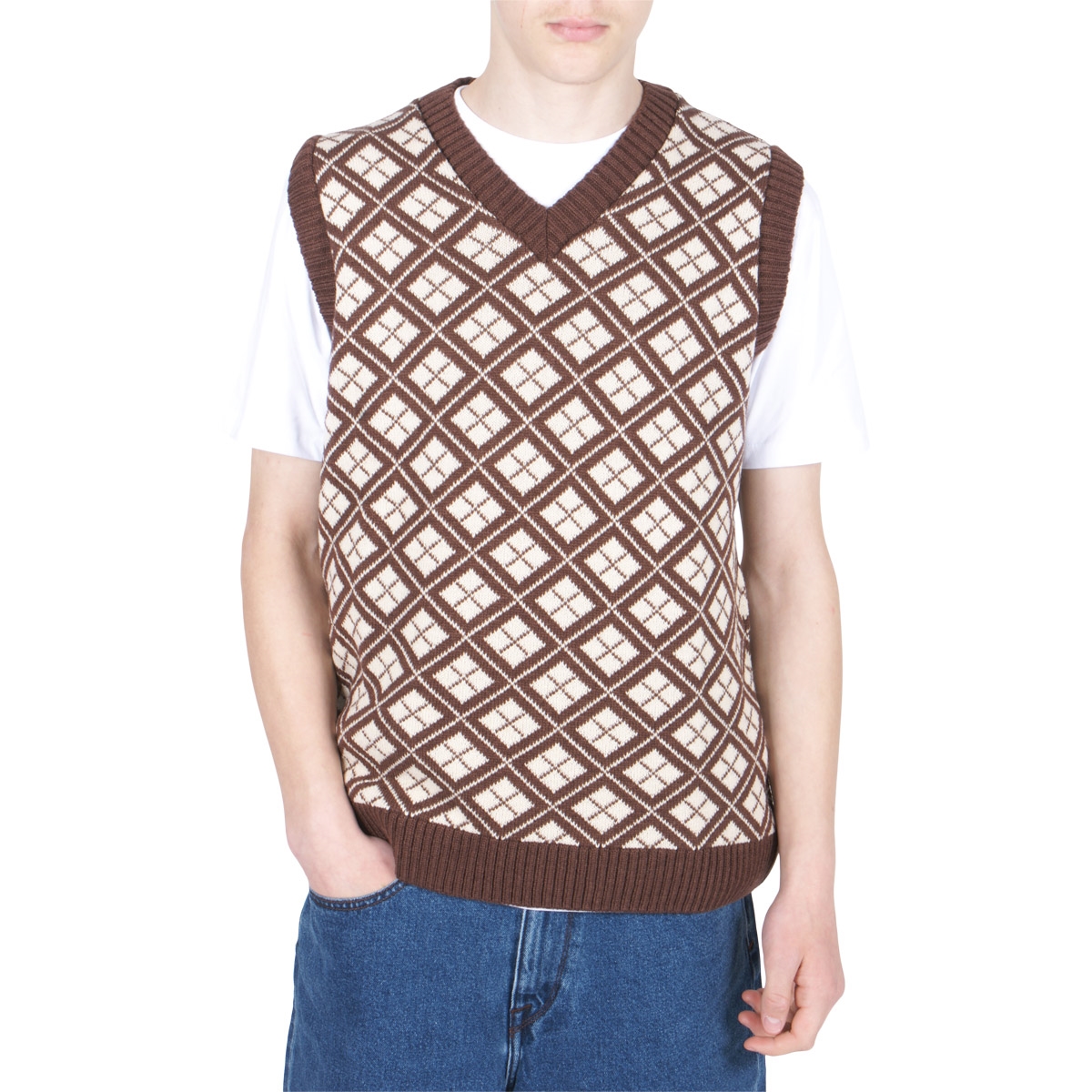 Manors Golf /CHECKERED VEST ゴルフ メンズ・トップス traceit.com.mx